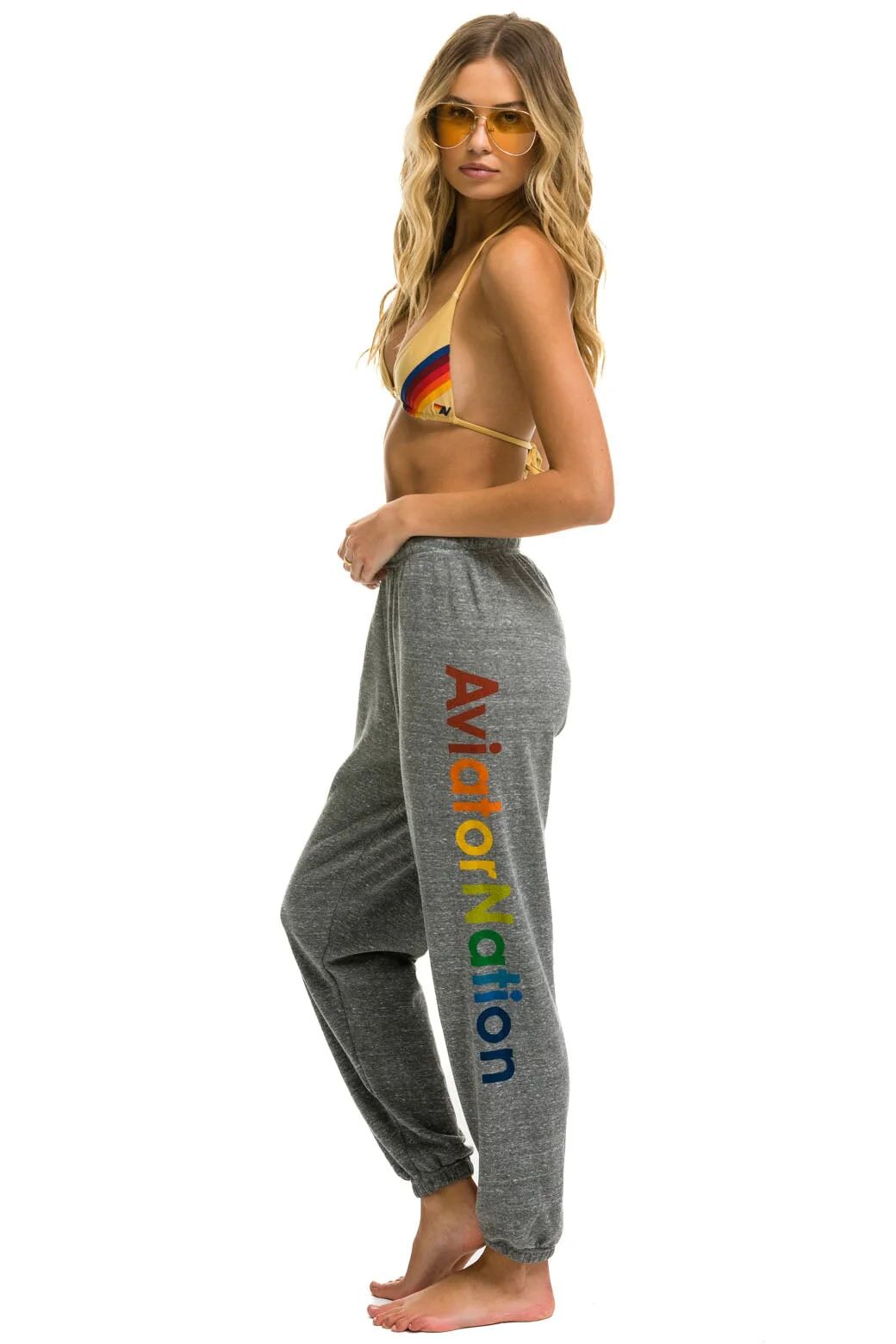 AVIATOR NATION SWEATPANTS - HEATHER GREY | Aviator Nation