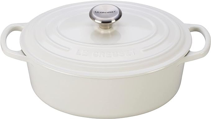 Amazon.com: Le Creuset Enameled Cast Iron Signature Oval Dutch Oven, 2.75 qt., White : Everything... | Amazon (US)