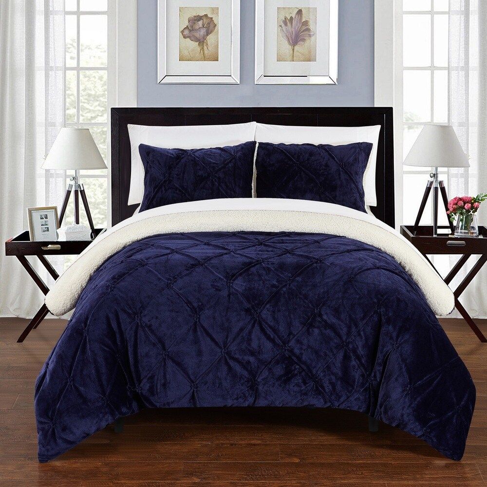 Chic Home 3-Piece Chiara Bed-In-A-Bag Navy Comforter 3 Piece Set (Twin) | Bed Bath & Beyond