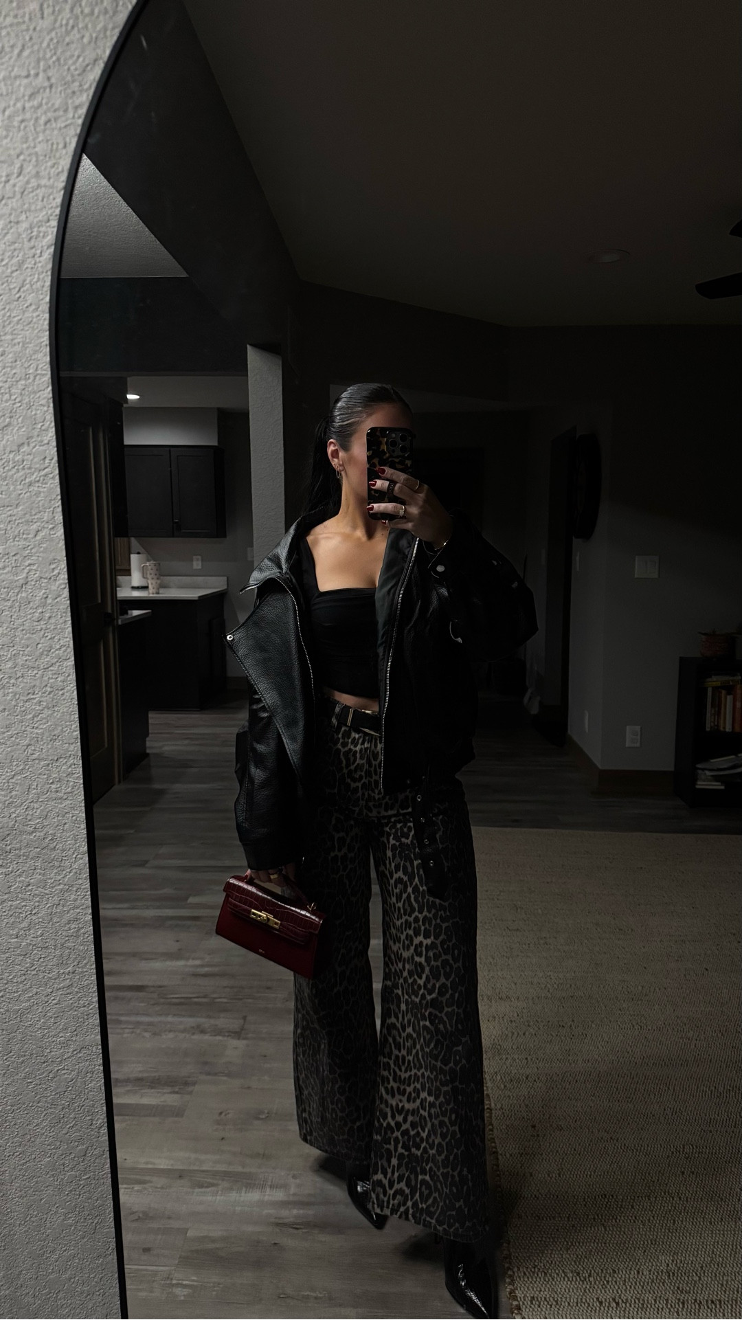 Edgy little girls night outfit! Leather jacket for fall, all black outfit ideas, bomber jacket, Amazon leather jacket, leopard pants, fall street style, jackets, fall outfits

#LTKootd #LTKmomlife #LTKStyleTip