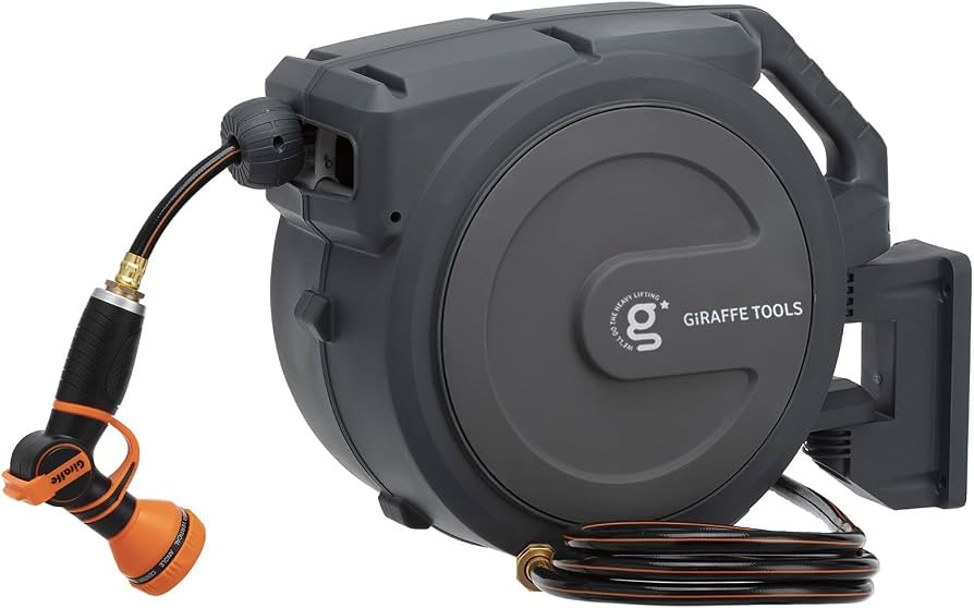 Giraffe Tools Retractable Garden Hose Reel 1/2"78FT Wall Mount Auto Rewind | Amazon (US)