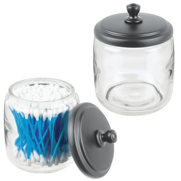 mDesign Glass Vanity Storage Organizer Apothecary Jar, 2 Pack | Target