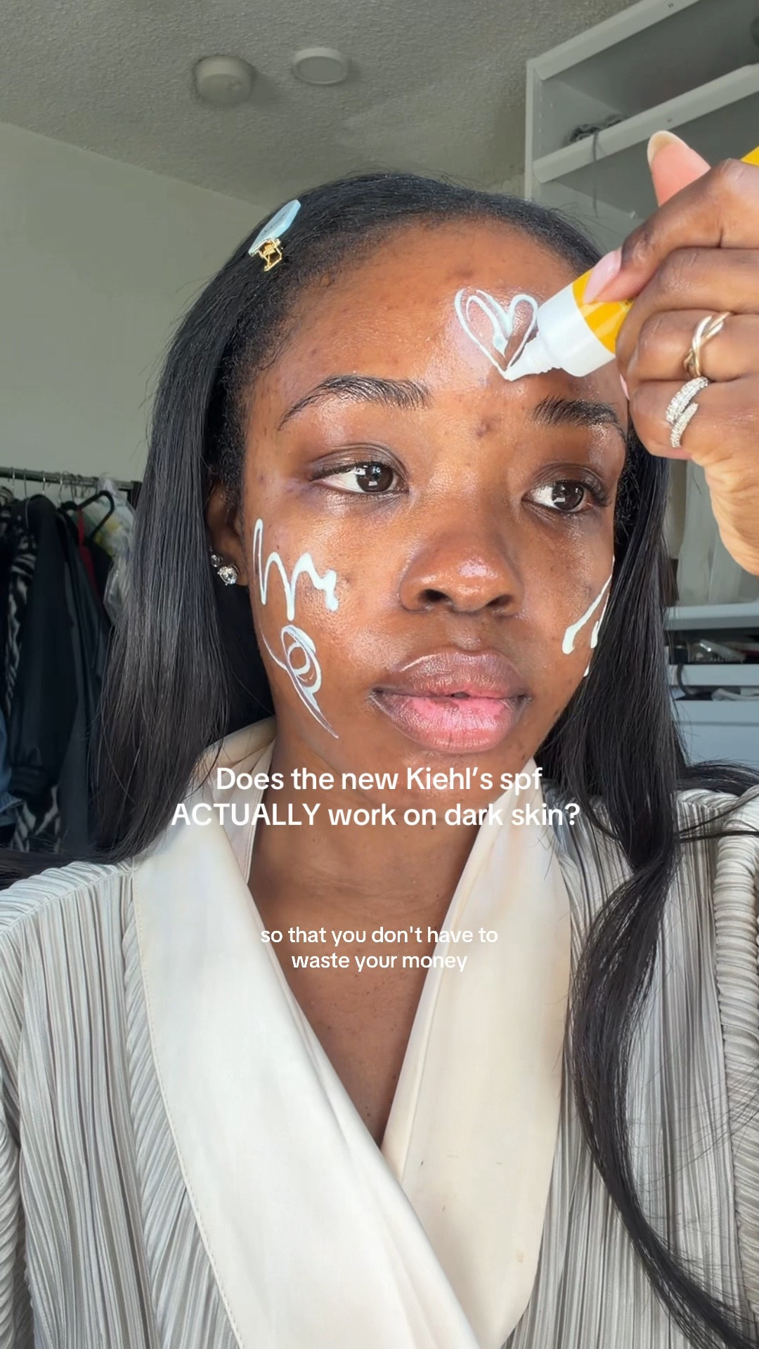 alright… let’s see 👀 putting the new Kiehl’s better screen sunscreen to the test on dark skin! What spf should I try next? #nowhitecast #sunscreenreview #blackgirlsunscreen #spftest #spf 

#LTKBeauty