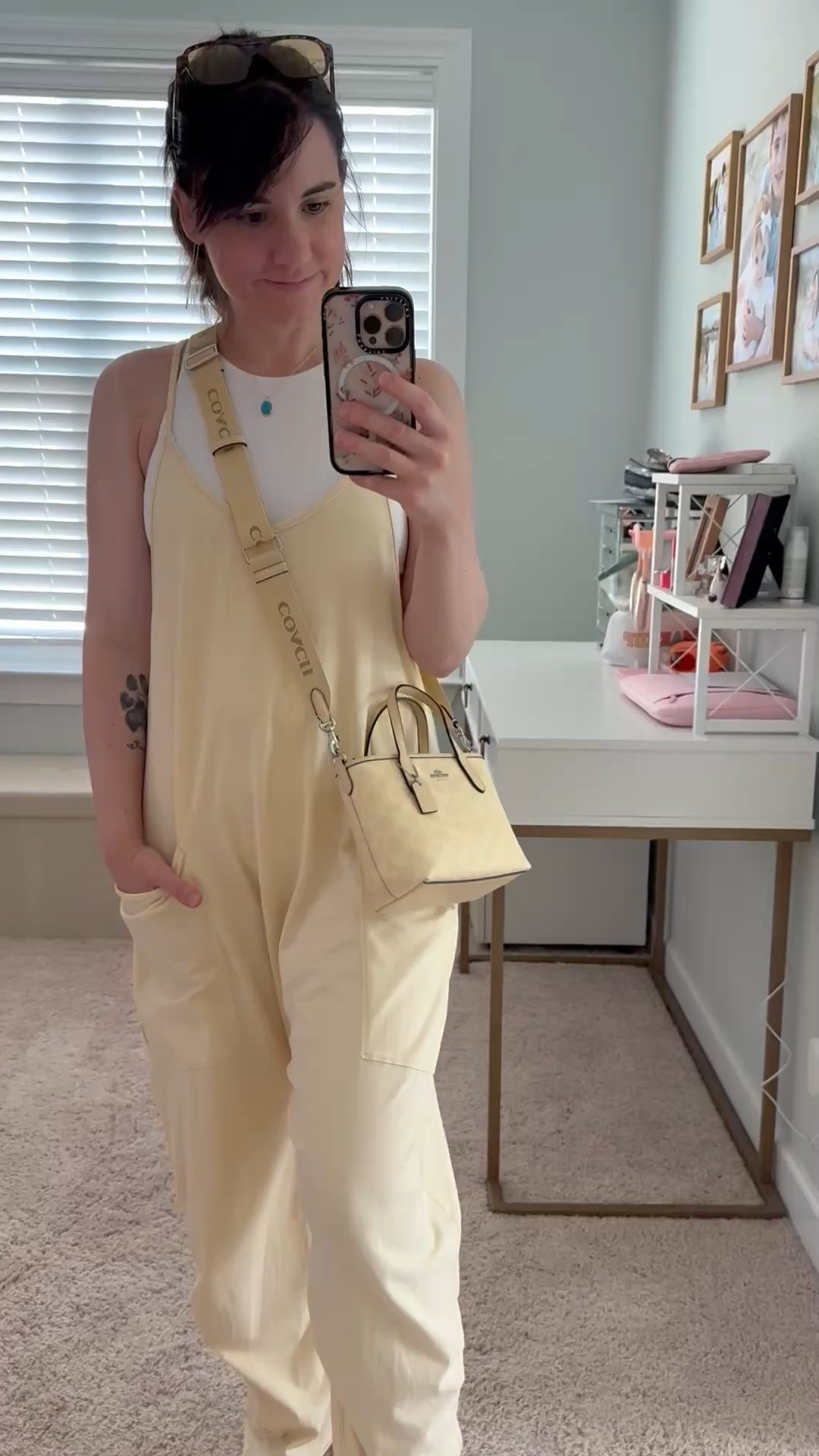 Loving this cute and comfy look ! The free people hot shot jumpsuit is one of my favorites . My cute yellow coach bag is sold out in this style, but there are still other cute bags in the yellow from the collection! Wearing an XS in the jumpsuit 

Summer bag , yellow bag , yellow purse , coach outlet spring collection , free people jumpsuit 

#LTKFindsUnder100 #LTKStyleTip #LTKItBag