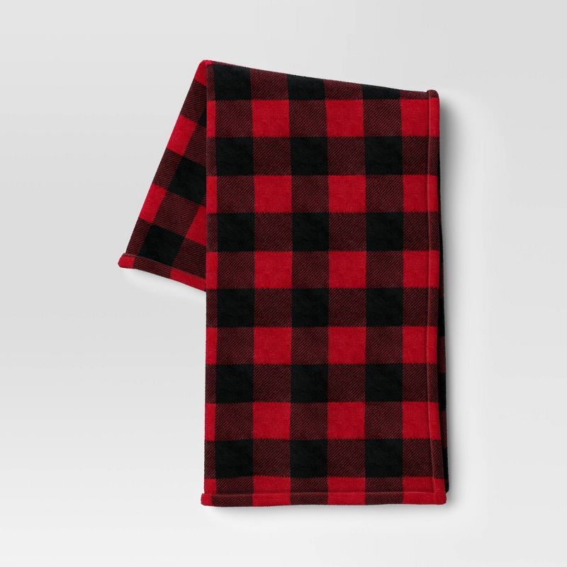 Buffalo Check Printed Plush Throw Blanket Red/Black - Wondershop™ | Target