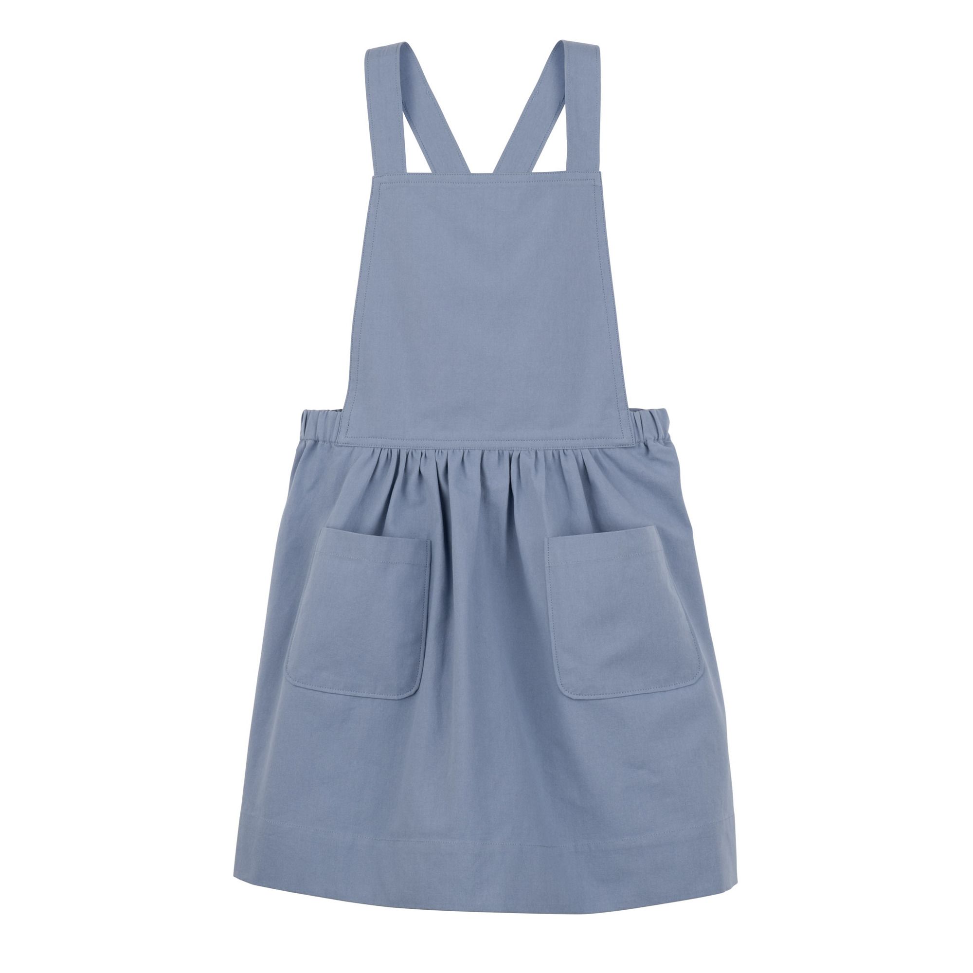 Millie Pinafore Dress, Dusty Blue | Maisonette