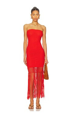 PQ Vanessa Fringe Mini Dress in Red from Revolve.com | Revolve Clothing (Global)