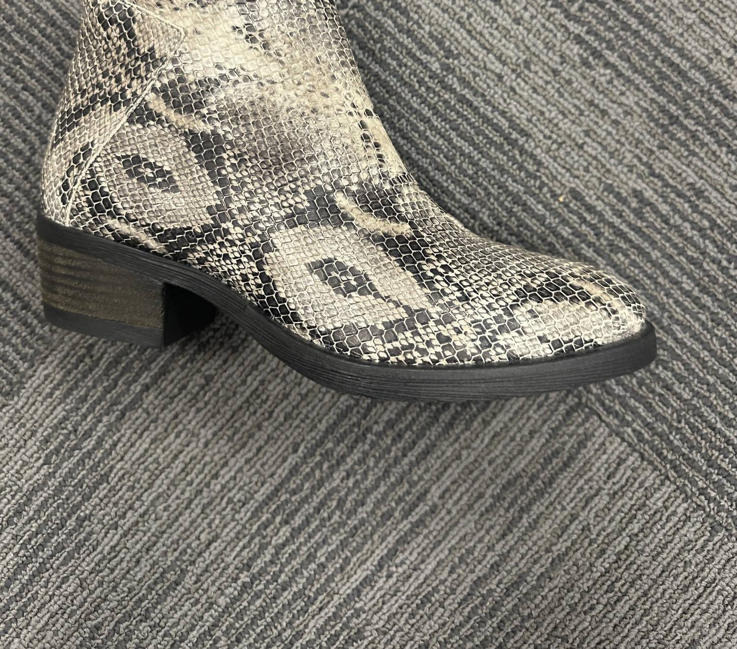 Women's Snake Print Ankle Boot In Gray | Shop Simon