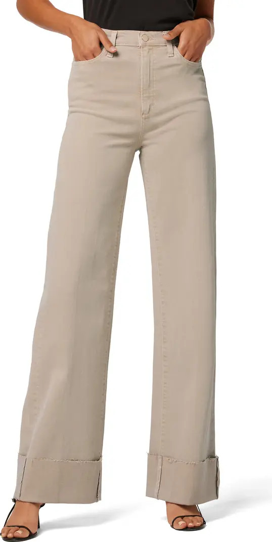 The Mia High Waist Cuff Raw Hem Wide Leg Jeans | Nordstrom