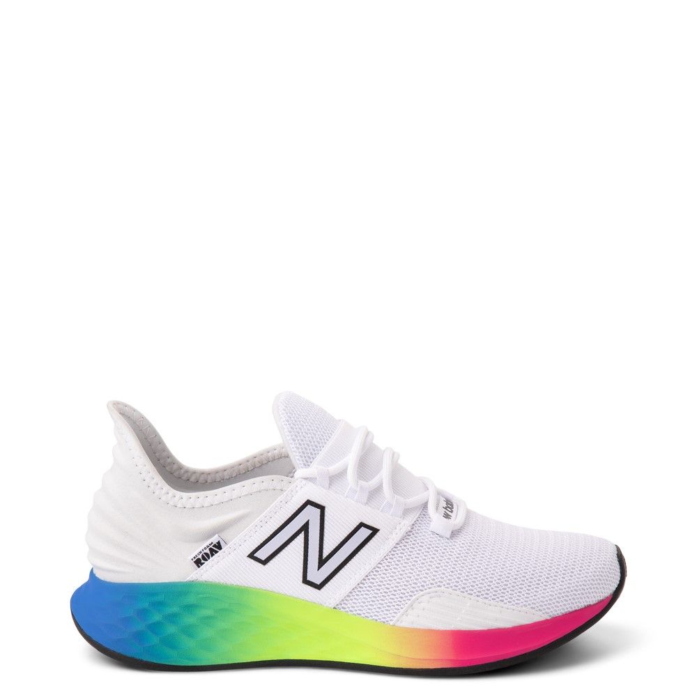 Womens New Balance Fresh Foam Roav Athletic Shoe - White / Rainbow | Journeys