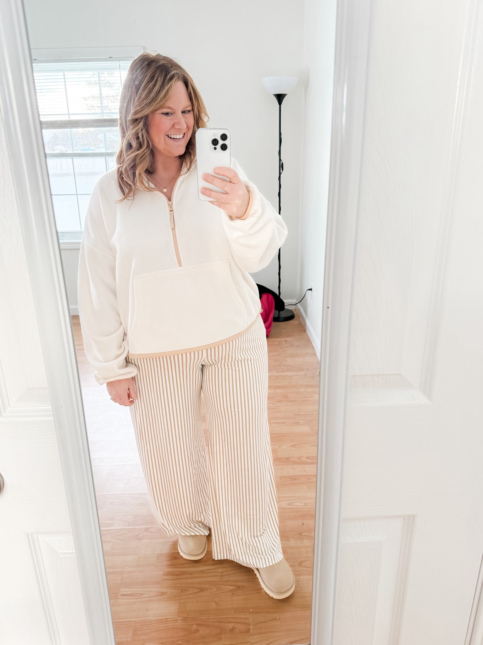 My fleece is older and sold out from Fabletics but linked similar.  These striped pants are sooo comfy and can be dressed up or down!

#LTKPetite #LTKMidsize #LTKSeasonal