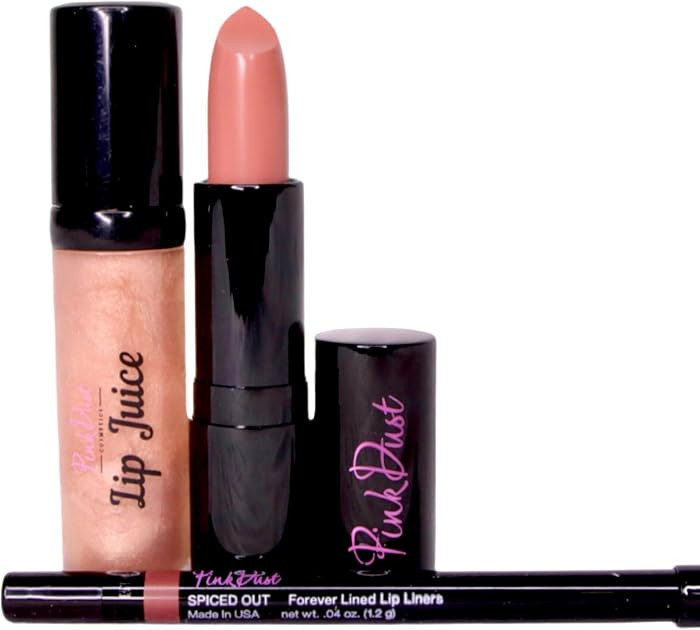 Pink Dust Vanilla Latte Combo - (Pack of 3) Makeup Kit - Lipstick, Liquid Lip & Liner Set - Spice... | Amazon (US)