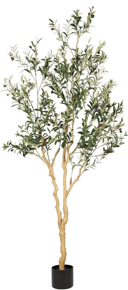 Realead Faux Olive Tree 7ft - Realistic Tall Silk Olive Trees Artificial Indoor Decor - Large Pot... | Amazon (US)