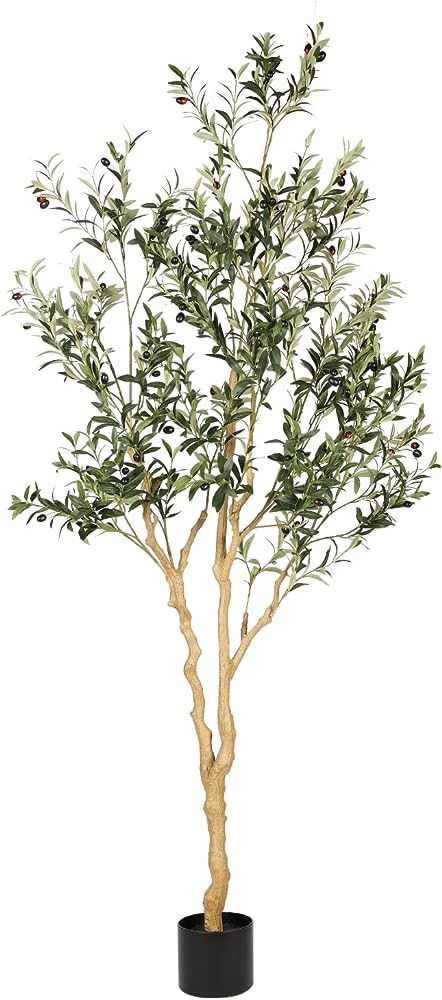 Realead Faux Olive Tree 7ft - Realistic Tall Silk Olive Trees Artificial Indoor Decor - Large Pot... | Amazon (US)