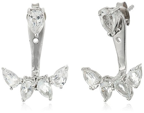 Sterling Silver White Topaz Marquis Earring Jackets | Amazon (US)