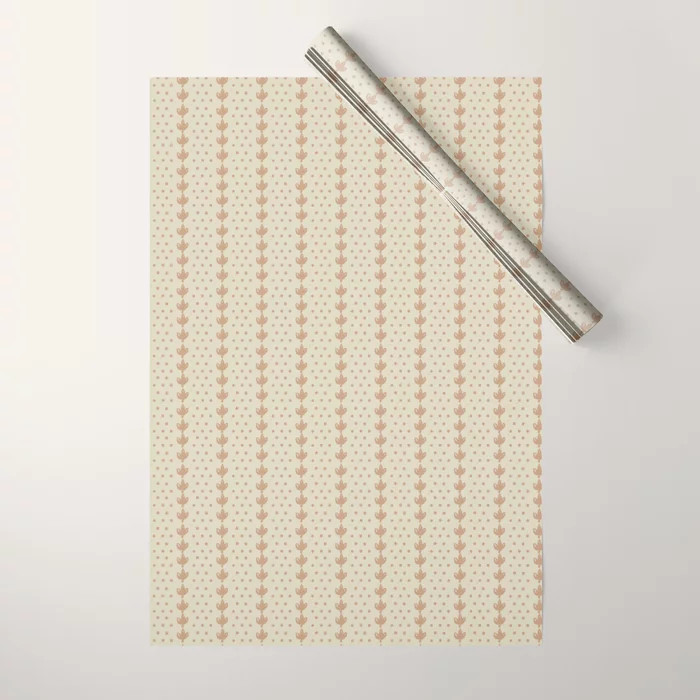 Coastal Botanical Dots in Terracotta Wrapping Paper | Society6