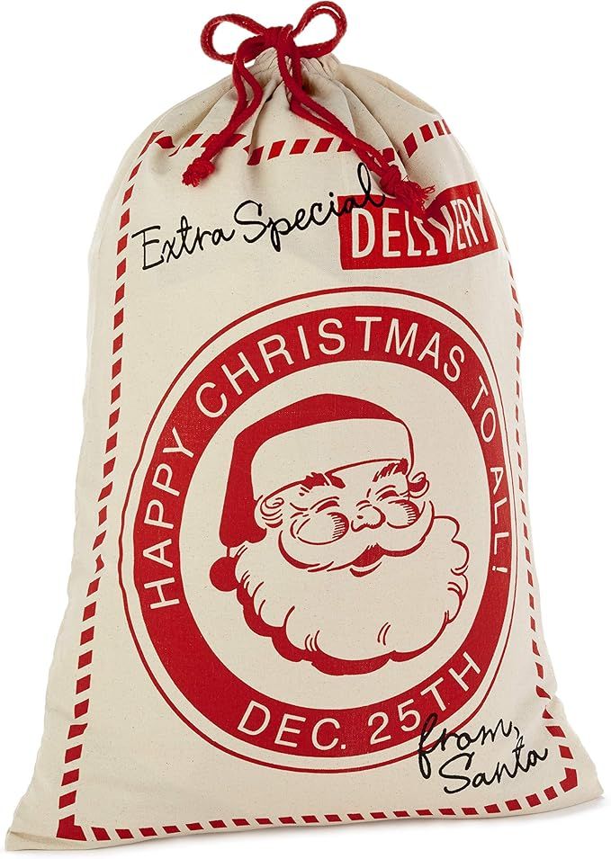 Hallmark Christmas Canvas Drawstring Sack - Extra Special Delivery From Santa ( 28" Fabric Bag fo... | Amazon (US)