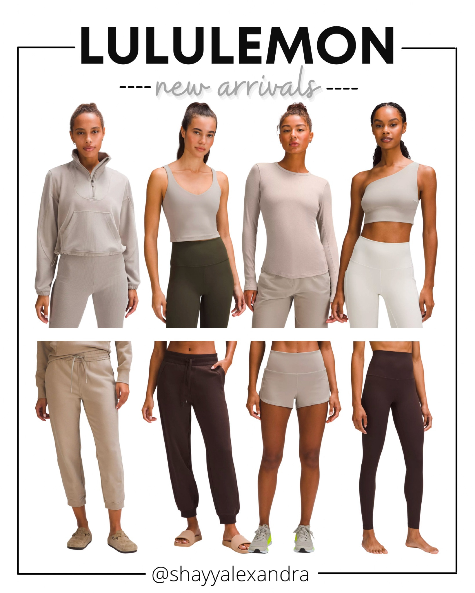Lululemon new releases! Love their new cool neutral, Riverstone. Also love new joggers and leggings in Espresso!

Lululemon Aligns | Athleisure | Quarter-Zip Sweater | Align Tank | Asymmetrical Sports Bra | Cropped Joggers | Align Leggings

#LTKSeasonal #LTKfitness