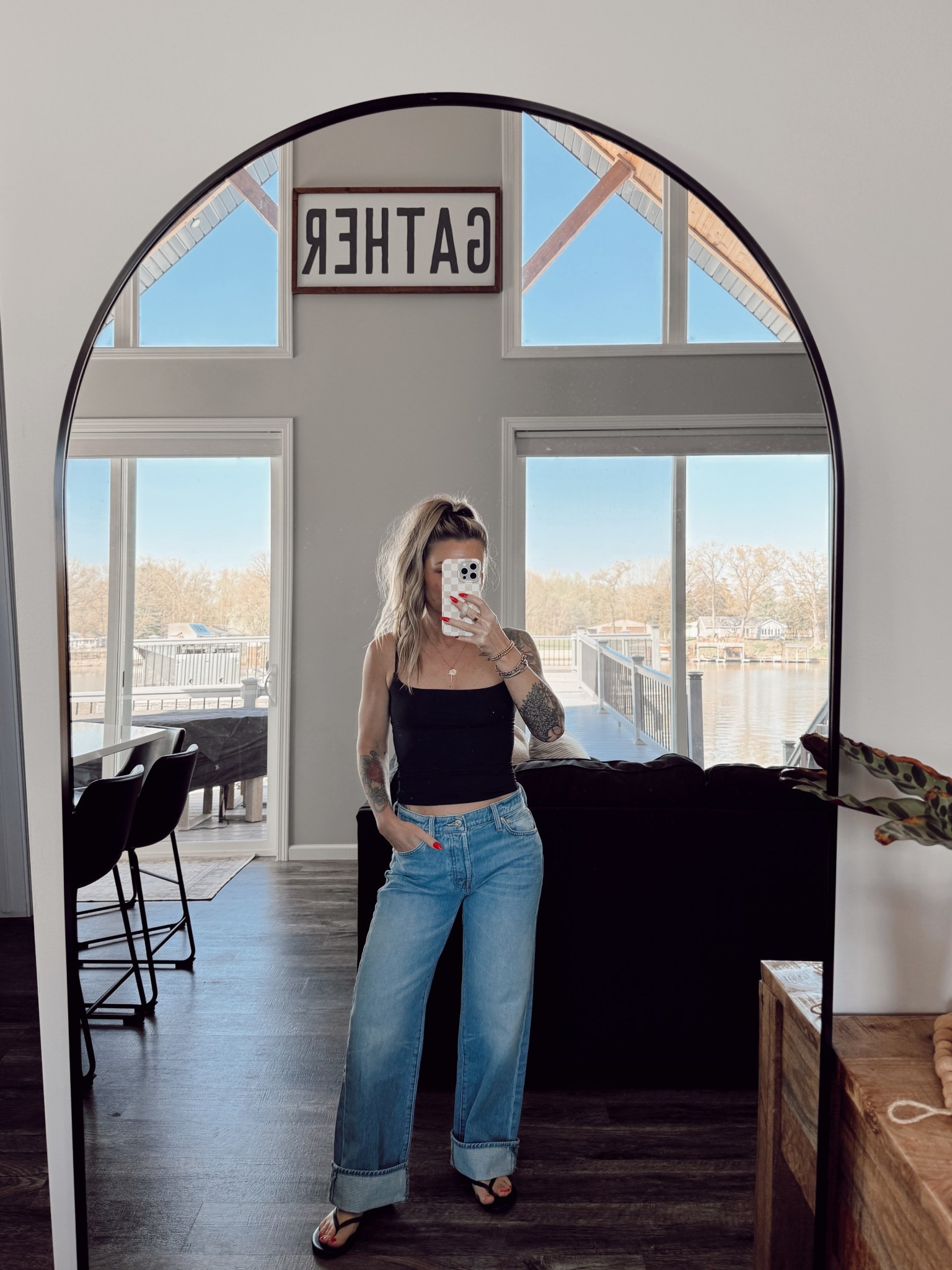 Casual ootd 🖤 obsessed with these jeans for all the petite ladies. The fit is spot on!! 

I’m wearing a 24 in the denim and a small in the tank. 



#LTKPetite #LTKShoeCrush #LTKStyleTip
