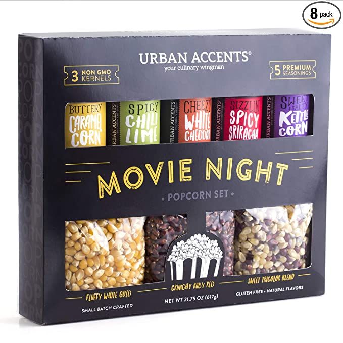 Urban Accents MOVIE NIGHT Popcorn Kernels and Popcorn Seasoning Variety Pack (set of 8) - 3 Non-G... | Amazon (US)