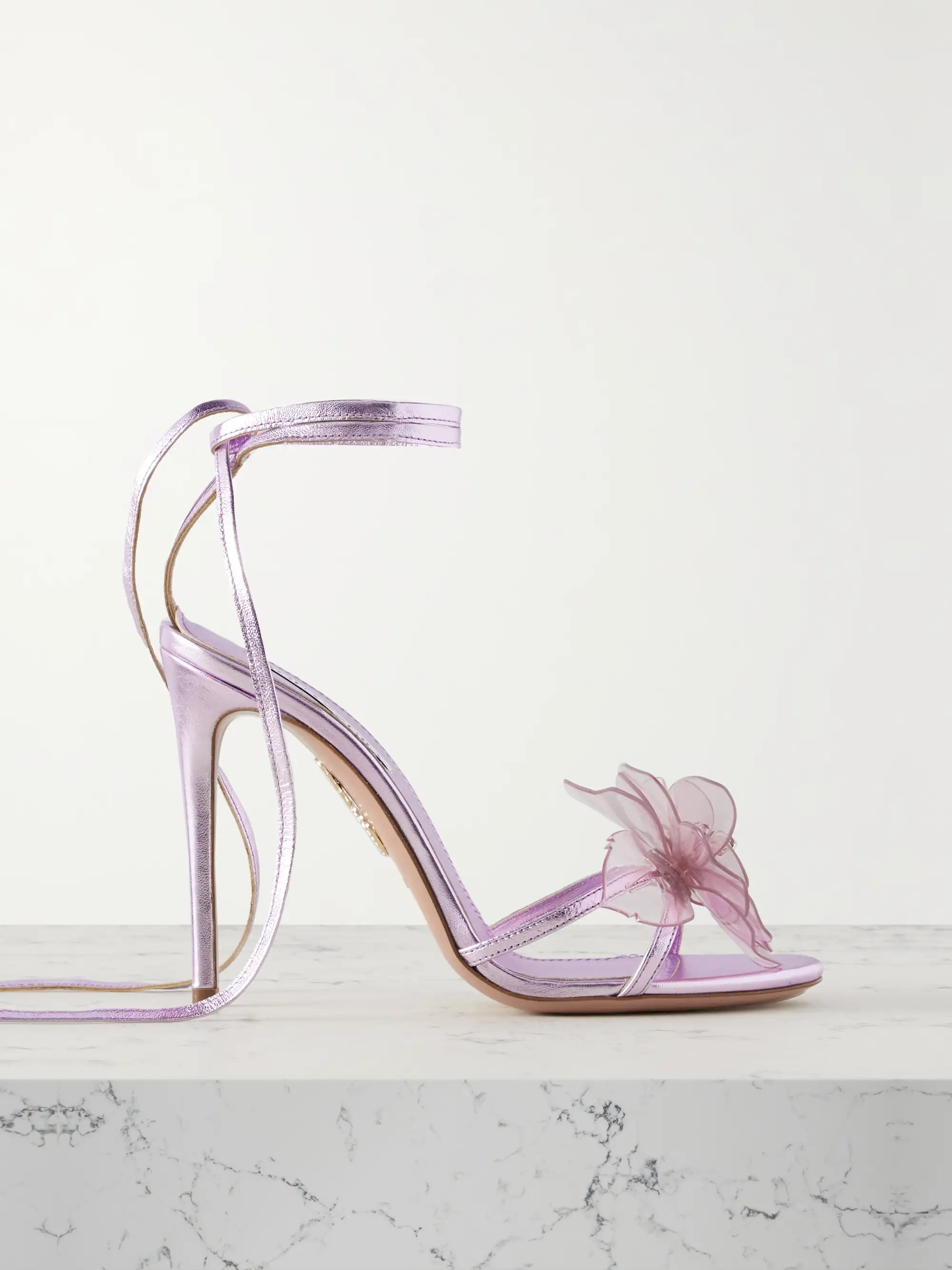 Zsa Zsa 105 metallic leather and embellished PVC sandals | NET-A-PORTER (UK & EU)