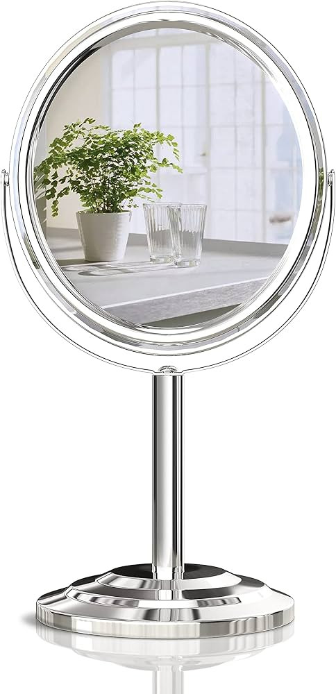 Tabletop Makeup Mirror, Two Sided 1X & 3X Magnifying Mirror, Magnified Vanity Mirror with 360 Deg... | Amazon (US)