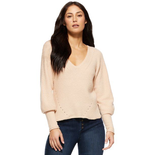 Sofia Jeans by Sofia Vergara Women’s Sweater with Blouson Sleeves - Walmart.com | Walmart (US)