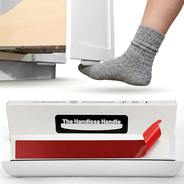 The Handless Handle \u2013 8" Ergonomic Foot Pull for Kitchen Trash & Cabinet Drawers | Hands-Fre... | Amazon (US)