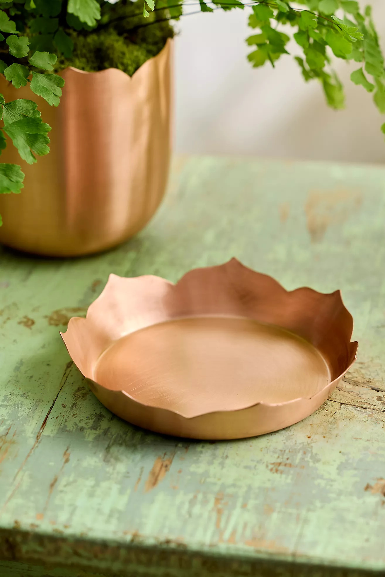Lotus Edge Polished Copper Saucer | Terrain