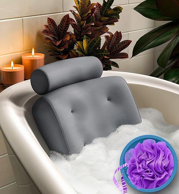 Everlasting Comfort Bath Pillow - Supports Head, Neck and Back in Tub - Bathtub Cushion | Amazon (US)