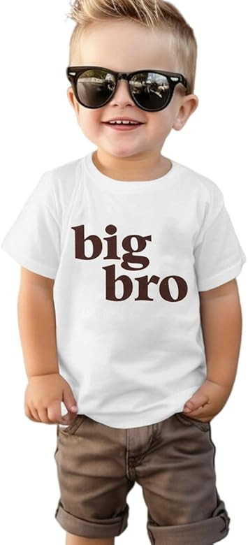 Big Brother Shirt for Toddler Baby Boy Promoted to Big Bro Announcement T-Shirt Kids Summer Short... | Amazon (US)