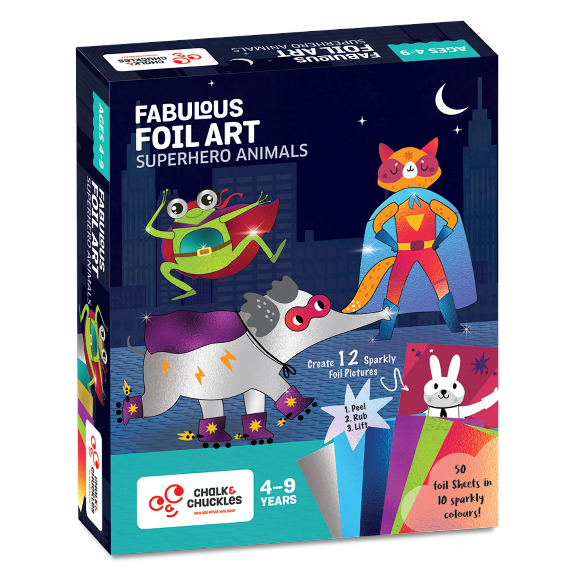 Chalk & Chuckles Fabulous Foil Art - Superhero Animals | Safari LTD