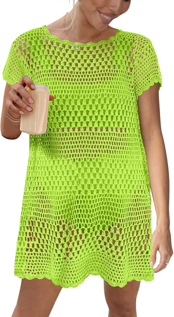 Caracilia Women Swimsuit Coverup Crochet Bathing Suit Cover Ups for Swimwear Swim 2025 Summer Bik... | Amazon (US)