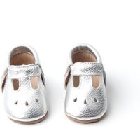 Baby Mary Janes - Silver, Anti-Slip Baby Moccasins, Shoes, Toddler Girl T-Bars, Janes, Jane Shoes | Etsy (US)