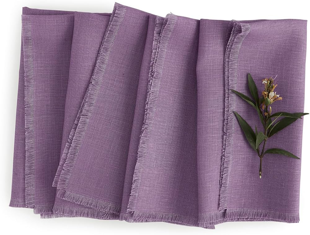 Solino Home Linen Fringe Cloth Napkins – 20 x 20 Inch Dinner Napkins Set of 4 – 100% Pure Lin... | Amazon (US)