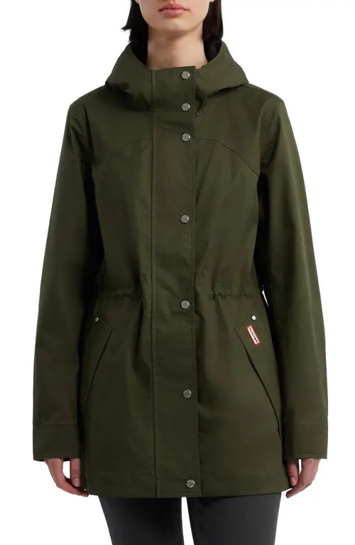 Hunter Adela Classic Waterproof Rain Jacket in Hunter Green at Nordstrom, Size Large | Nordstrom