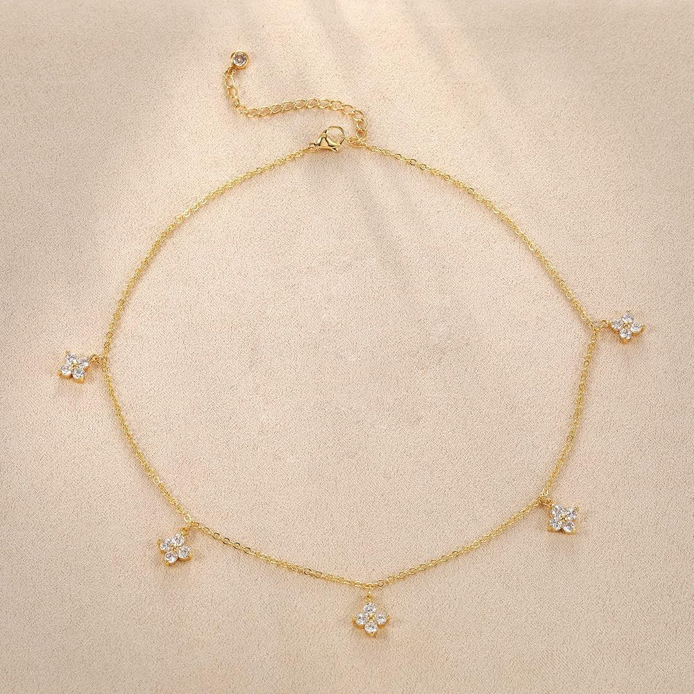 Tewiky Diamond Pendant Necklace for Women， Dainty Gold Layered Necklaces 14k Gold Plated Stacke... | Amazon (US)