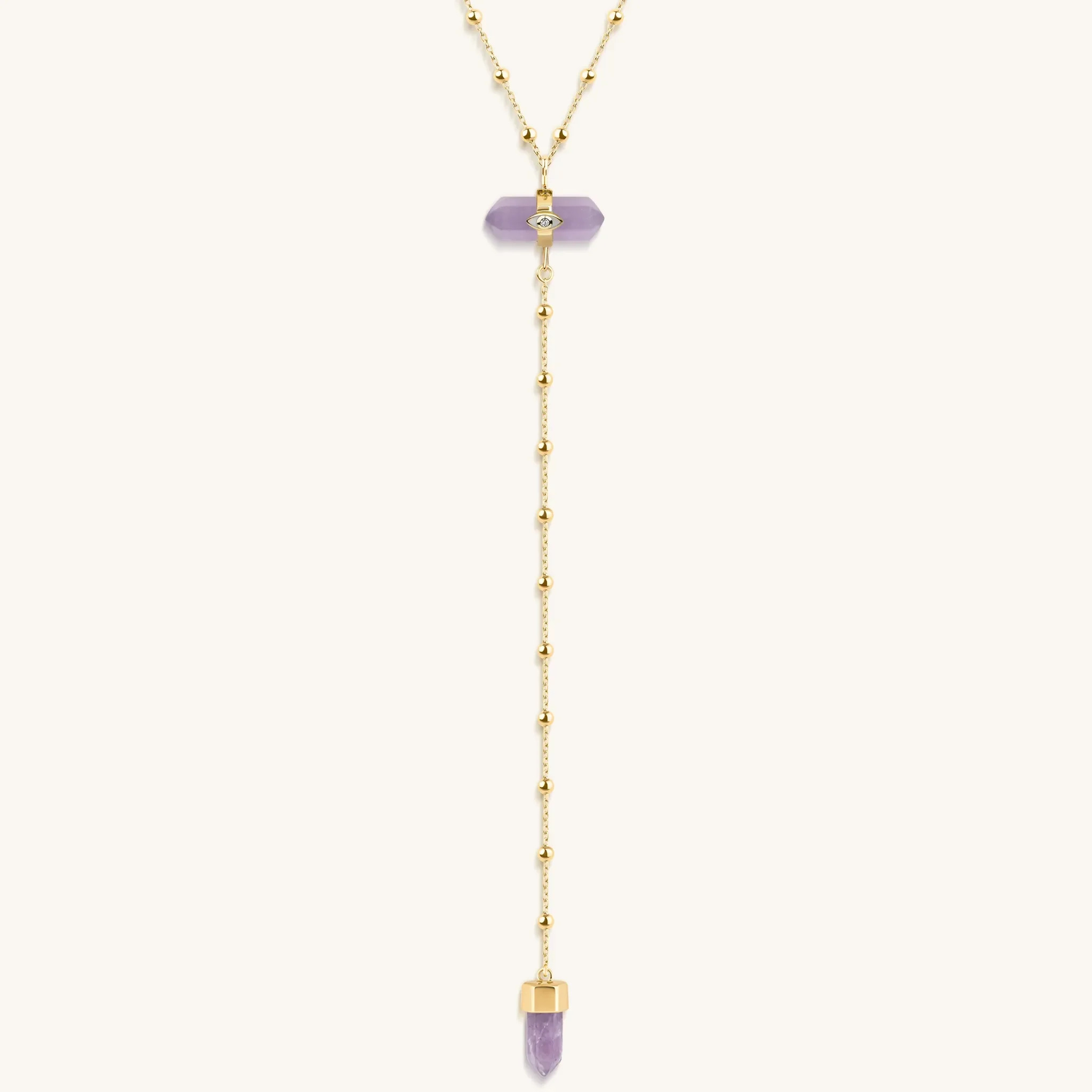 Divine Guidance - Amethyst Gold Evil Eye Necklace | Karma and Luck | Unique Spiritual Jewelry and... | Karma and Luck