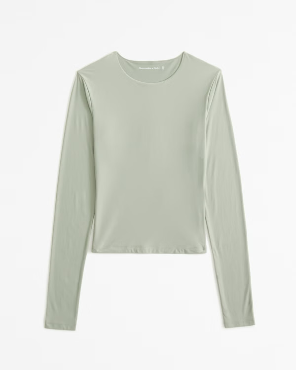 Soft Matte Seamless Long-Sleeve Cropped Crew Top | Abercrombie & Fitch (US)