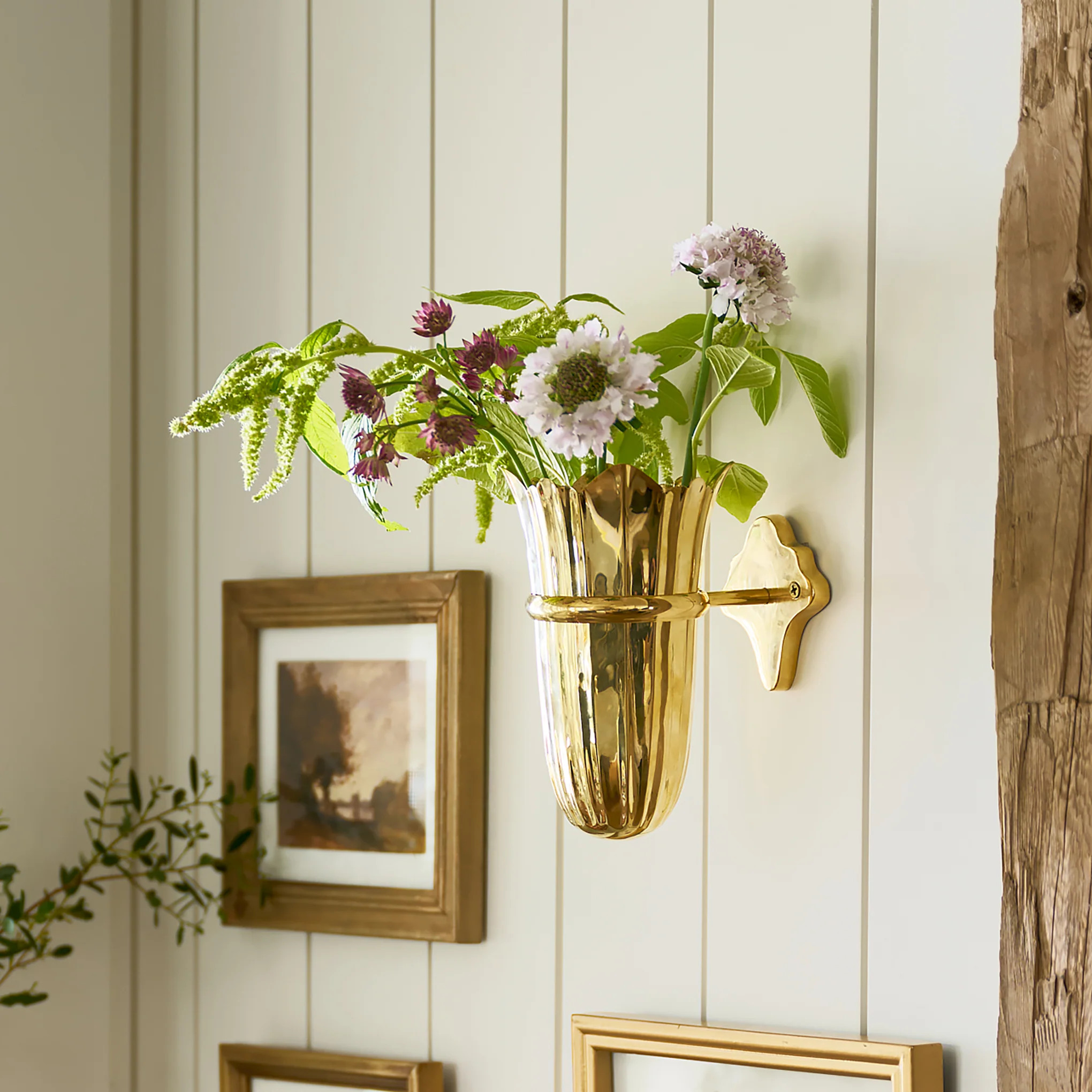 Theresa Wall Mounted Solid Brass Vase | Magnolia