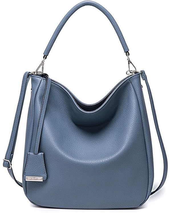 DAVIDJONES Women's Soft Faux Leather Hobo Bags Tote Handbags Medium Crossbody Purses Shoulder Bag... | Amazon (US)