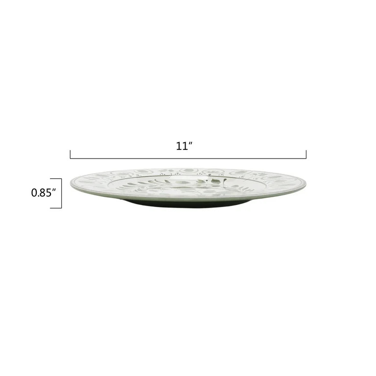 Better Homes & Gardens 11-inch Round Bamboo Melamine Dinner Plate, Green | Walmart (US)