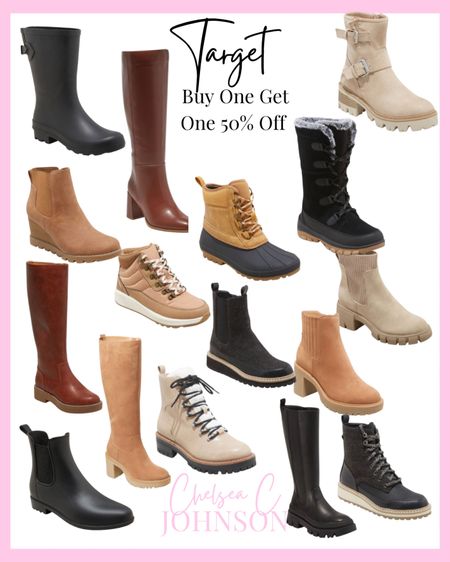 All boots are buy one get one 50% off 


#LTKSeasonal #LTKshoecrush #LTKsalealert