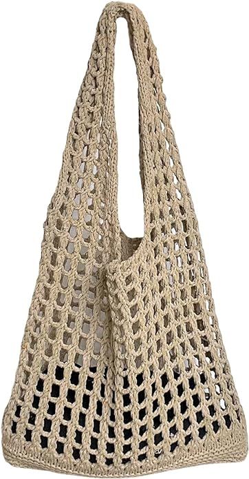 Verdusa Women's Hollow Out Knit Tote Handbags Crochet Shoulder Bag | Amazon (US)