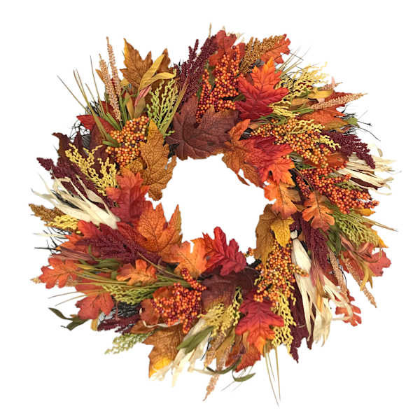 Orange Filler Leaves Wreath, 22" | At Home