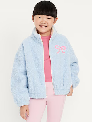 Oversized Sherpa Zip Jacket for Girls | Old Navy (US)