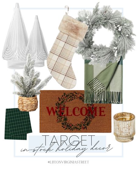 Target Holiday Decor that is in stock! I am loving these items! Snag them today while they’re available! 

Clear glass trees, faux tree in wicker basket, kitchen towel, welcome mat, gold candle, throw blanket, wreath, stocking 



#LTKHoliday #LTKSeasonal #LTKhome