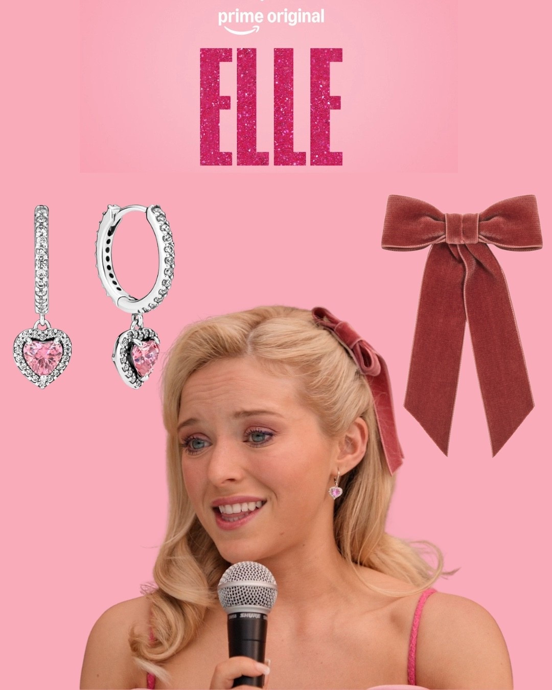Elle is wearing heart shaped dangle earrings and a velvet pink ribbon in her hair

#LTKdayinmylife #LTKPetite #LTKootd
