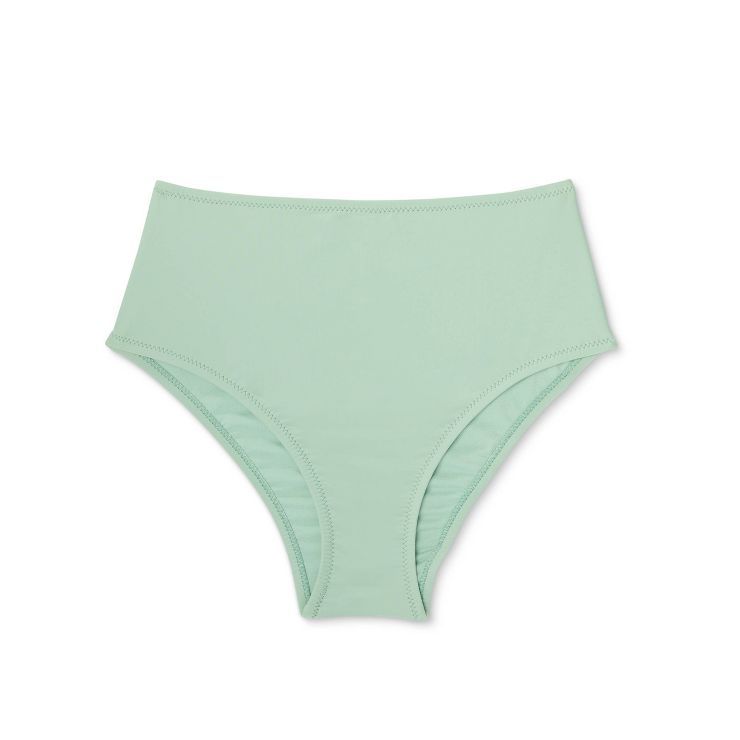 Women's High Waist Cheeky Bikini Bottom - Shade & Shore™ Light Green | Target