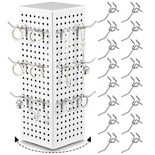 Geelin Rotating Countertop Display Kit with 16 Peg Hooks Four Sided Pegboard Spinner Organizer 4 ... | Amazon (US)